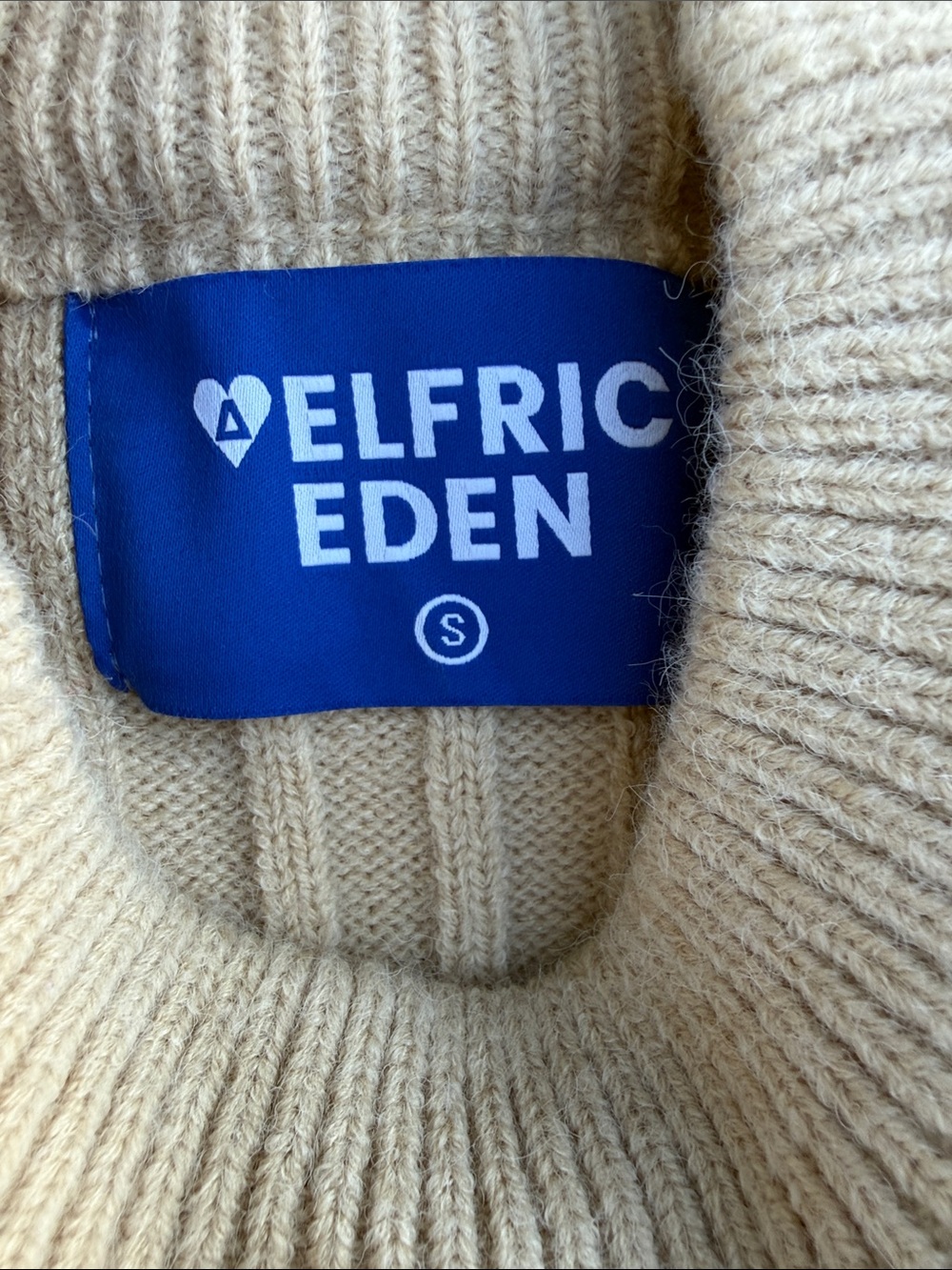 Aelfric Eden Cream Cable Knit Turtleneck Sweater small camel - Picture 8 of 9